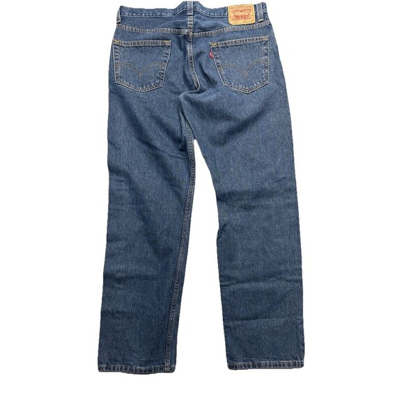 Levi’s 505 Men’s Jeans 36x32 Regular Fit Straight Stonewash Blue Denim Cotton - Picture 2 of 11
